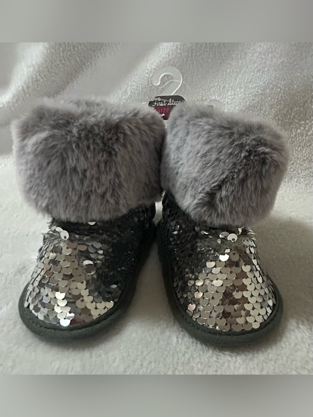 First Steps Sequin Baby Boots
